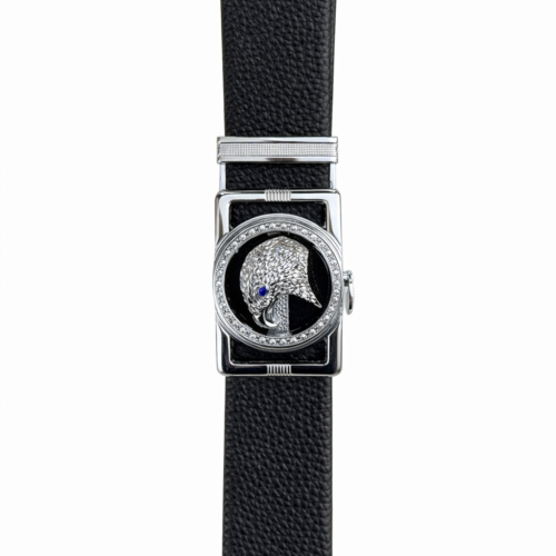 Luxe riem met pantergesp – zwart