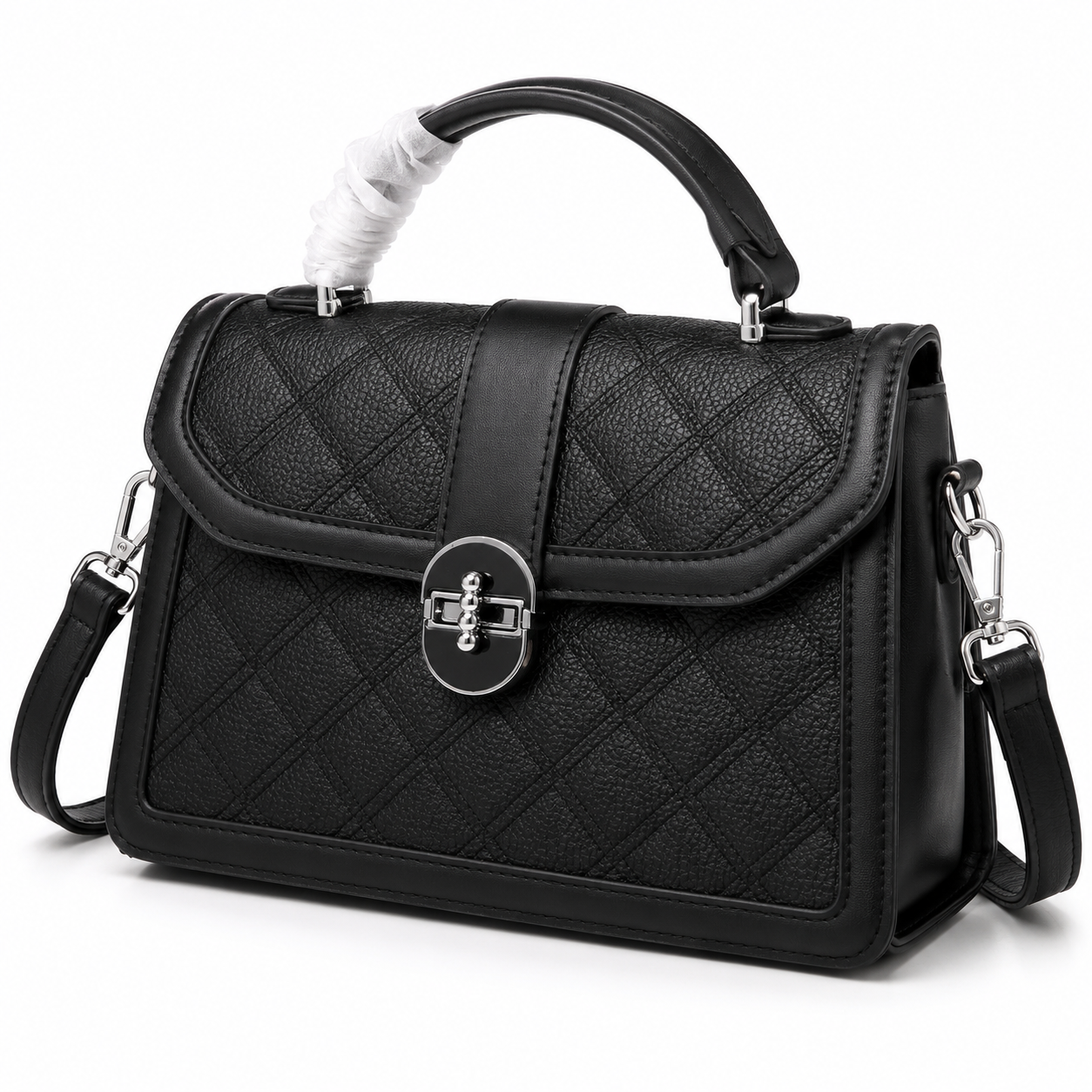 Luxe dames handtas zwart met goud