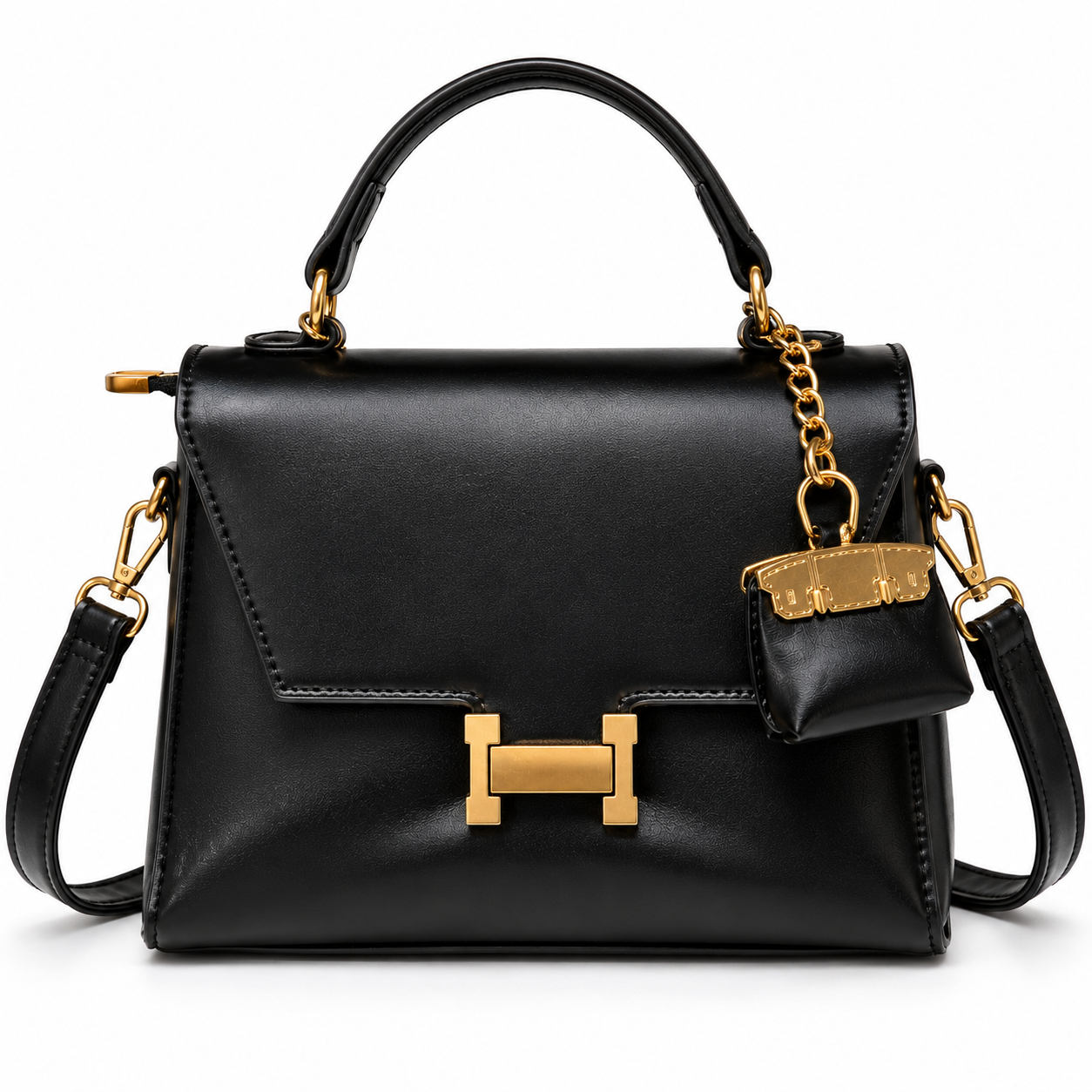 Luxe dames handtas bruin croco look
